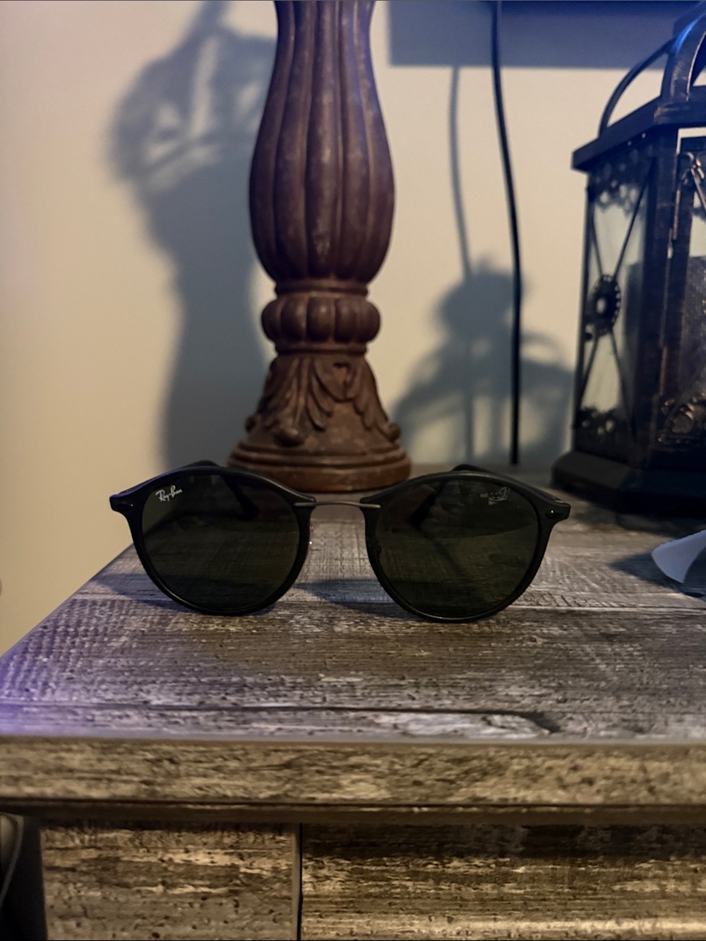 Ray-Ban Black Frame with Dark Green Lenses Sunglasses